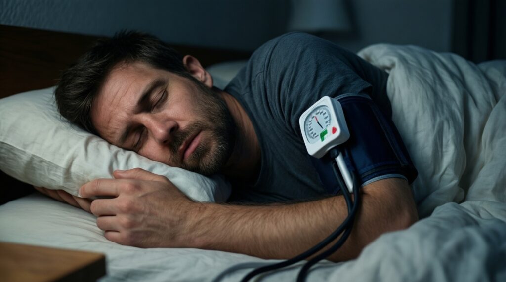 Сон и давление: связь апноэ, недосыпа и утренних подъёмов - иллюстрация
