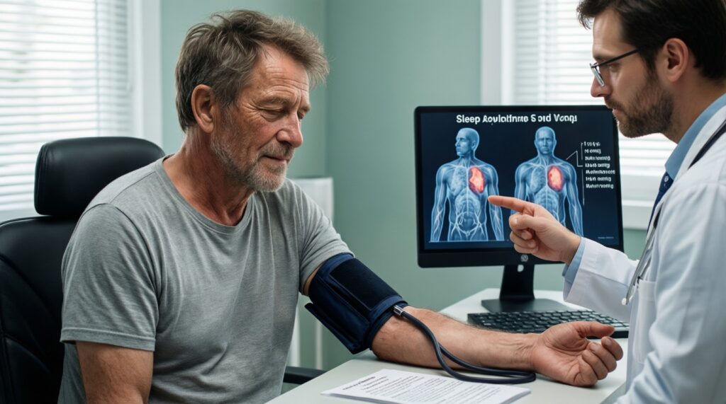 Сон и давление: как апноэ и недосып повышают риск гипертонии - иллюстрация